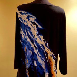 Alfani Plus Size 3/4 sleeve Casual Tunic Black